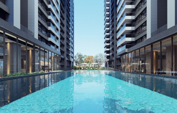 實景拍攝-高雄首見3700坪造鎮，30項星級公設完美落成。圖/業者提供