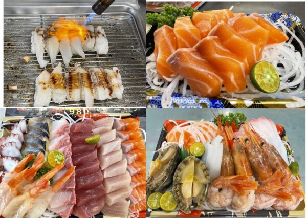 金鮮滿屋。刺身。壽司。凍鮮。水產。主打現流海鮮與職人刀工,除了提供炙燒握壽司、厚切鮭魚刺身外,也推出豪華綜合生魚片拼盤與海鮮盛合,讓消費者在板橋巷弄就能享受高CP值日式海鮮料理。圖/温雅君攝