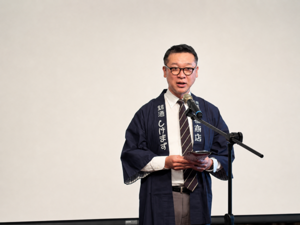 福岡縣酒造組合副會長中川拓也表示，福岡縣產酒凝聚各家酒藏的釀造技術與職人精神，期待在台促成更多餐飲及通路合作。（圖／主辦單位提供）